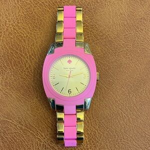 kate spade Pink and Gold Round Dial Bracelet Watch